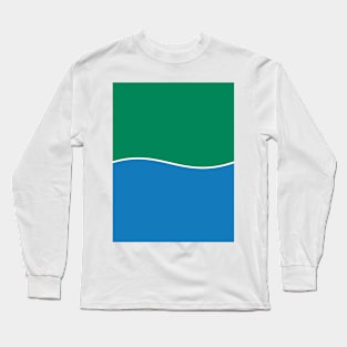 Green Bay City Flag, Green, White, Blue Long Sleeve T-Shirt